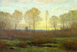 Dawn - Early Spring by Dwight W. Tryon - Oil Painting Reproduction