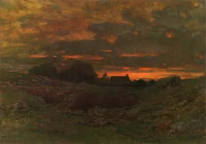 End of Day by Dwight W. Tryon - Oil Painting Reproduction
