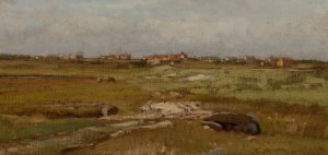 Marsh Landscape by Dwight W. Tryon Oil Painting