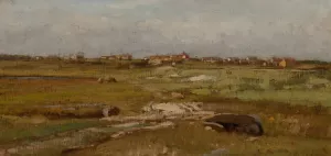 Marsh Landscape by Dwight W. Tryon Oil Painting