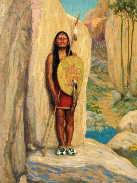 Main Product Photo of The Sentinel Painting by E. Irving Couse