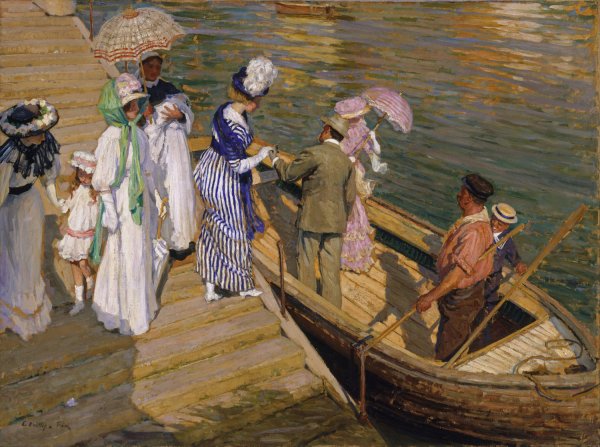 The Ferry  by E Phillips Fox - Hand-Painted Oil Painting Reproduction
