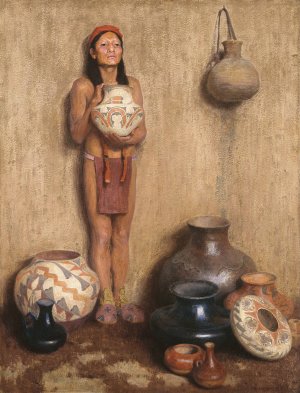 Pottery Vendor by Eanger Irving Couse Oil Painting