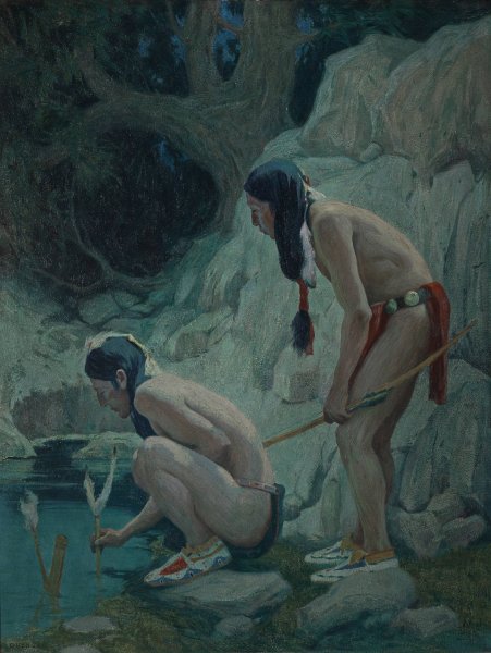 Sacred Waters  by Eanger Irving Couse - Hand-Painted Oil Painting Reproduction
