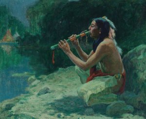 The Call of the Flute by Eanger Irving Couse Oil Painting