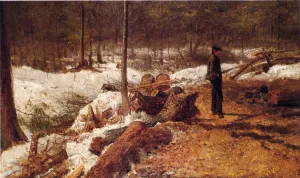 A Boy in the Maine Woods painting by Eastman Johnson