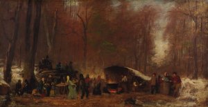 A Different Sugaring Off by Eastman Johnson Oil Painting