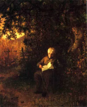 A Quiet Hour painting by Eastman Johnson