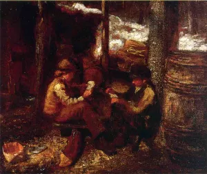 At the Maple Sugar Camp by Eastman Johnson - Oil Painting Reproduction