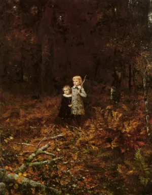 Babies In The Woods by Eastman Johnson - Oil Painting Reproduction