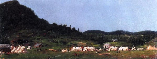 Camp Scene at Grand Portage by Eastman Johnson - Hand-Painted Oil Painting Reproduction