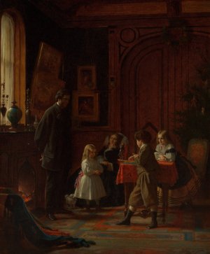 Christmas-Time, The Blodgett Family by Eastman Johnson Oil Painting