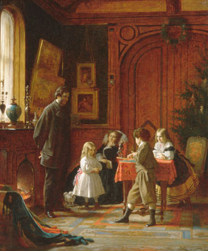 Main Product Photo of Christmas-Time, The Blodgett Family Painting by Eastman Johnson