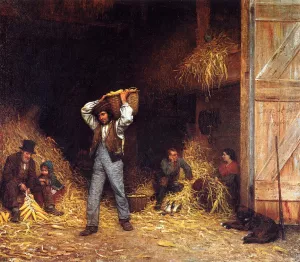 Corn Husking by Eastman Johnson - Oil Painting Reproduction