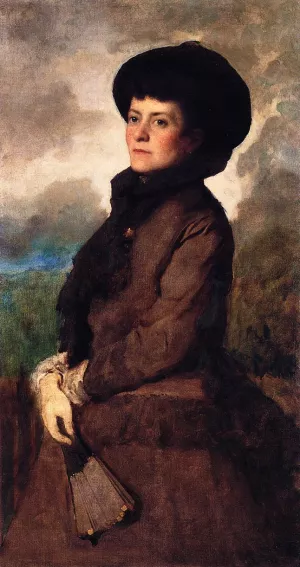Ethel Eastman Johnson Conkling with Fan painting by Eastman Johnson