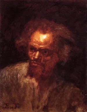 Head of a Black Man by Eastman Johnson Oil Painting