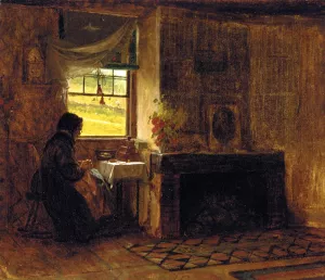 Interior of a Farm House in Maine by Eastman Johnson - Oil Painting Reproduction