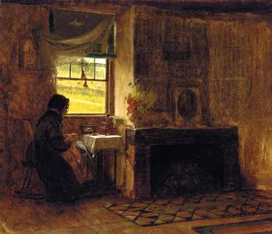 Interior of a Farm House in Maine Oil painting by Eastman Johnson