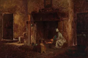 Kitchen at Mount Vernon by Eastman Johnson Oil Painting