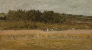 Landscape Sketch by Eastman Johnson Oil Painting