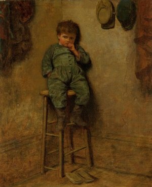 Little Boy on a Stool by Eastman Johnson Oil Painting