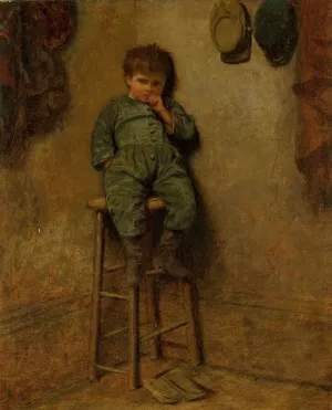 Little Boy on a Stool by Eastman Johnson Oil Painting