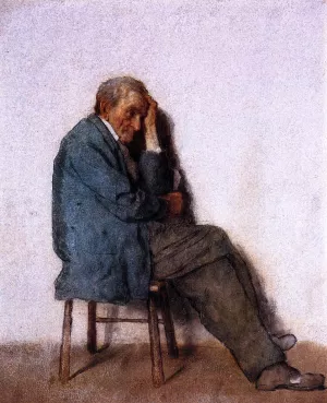 Old Man, Seated by Eastman Johnson - Oil Painting Reproduction