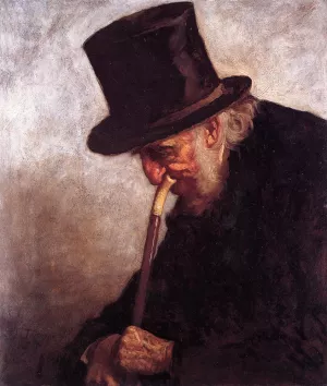 Portrait of Captain Charles Myrick (Study for 'Embers') painting by Eastman Johnson