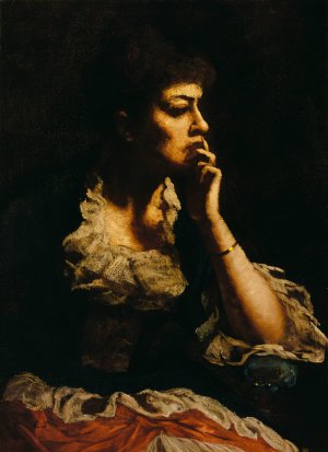 Portrait of Mrs. Eastman Johnson by Eastman Johnson Oil Painting