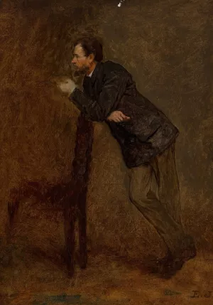 Portrait Sketch of Sanford Gifford by Eastman Johnson Oil Painting