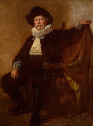 Self-Portrait in the Costume Worn by Him at the Twelfth Night Celebration at the Country Club by Eastman Johnson Oil Painting