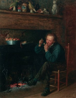 Study from Life Down East by Eastman Johnson Oil Painting