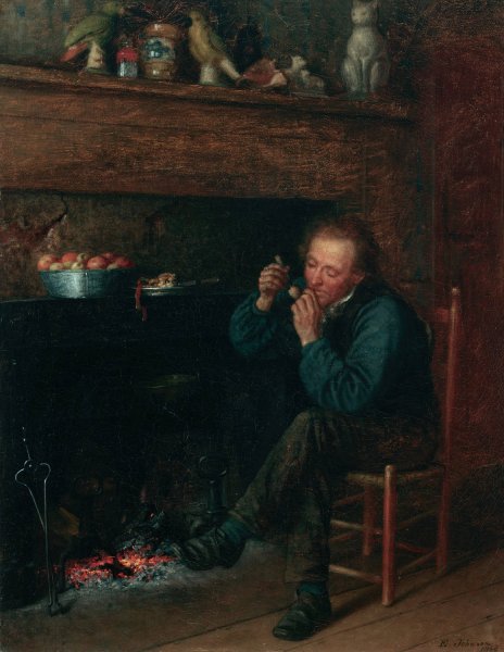 Study from Life Down East  by Eastman Johnson - Hand-Painted Oil Painting Reproduction