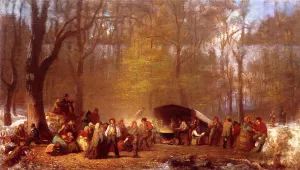 Sugaring Off at the Camp, Fryeburg, Maine by Eastman Johnson - Oil Painting Reproduction