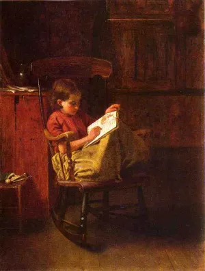The Boston Rocker by Eastman Johnson - Oil Painting Reproduction