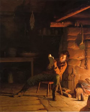 The Boyhood of Abraham Lincoln by Eastman Johnson Oil Painting
