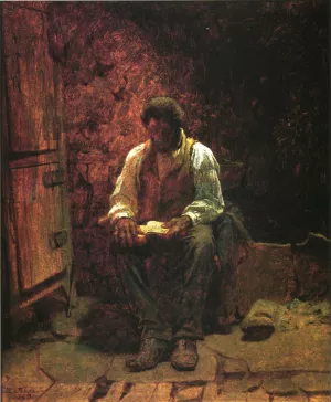 The Chimney Corner by Eastman Johnson Oil Painting