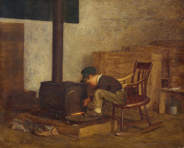 The Early Scholar  by Eastman Johnson - Hand-Painted Oil Painting Reproduction