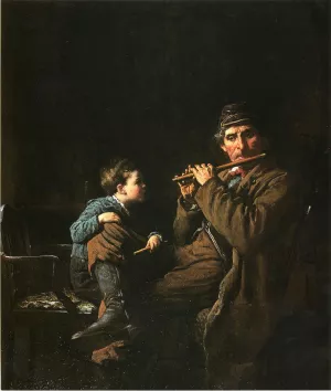 The Earnest Pupil also known as The Fifers by Eastman Johnson - Oil Painting Reproduction