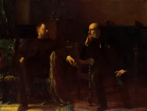 The Funding Bill by Eastman Johnson Oil Painting