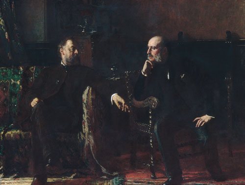 The Funding Bill by Eastman Johnson - Hand-Painted Oil Painting Reproduction