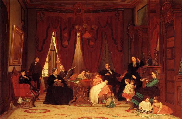The Hatch Family by Eastman Johnson - Hand-Painted Oil Painting Reproduction