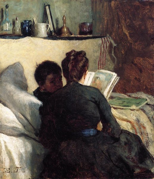 The Little Convalescent by Eastman Johnson - Hand-Painted Oil Painting Reproduction