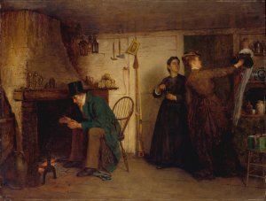 The New Bonnet by Eastman Johnson Oil Painting
