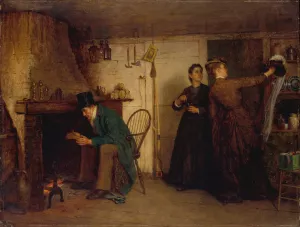 The New Bonnet by Eastman Johnson Oil Painting