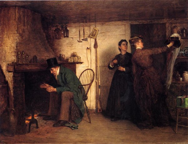 The New Bonnet by Eastman Johnson - Hand-Painted Oil Painting Reproduction