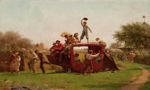 The Old Stagecoach by Eastman Johnson Oil Painting