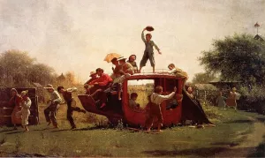 The Old Stagecoach Oil painting by Eastman Johnson