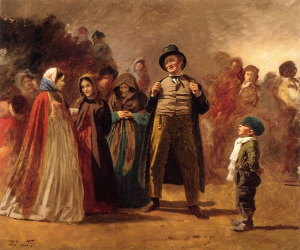 The Story Teller of the Camp by Eastman Johnson - Hand-Painted Oil Painting Reproduction