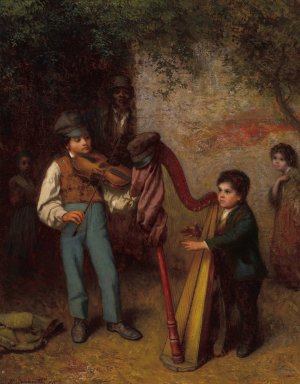 The Young Musicians by Eastman Johnson Oil Painting
